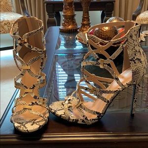 Shoe Republic LA Snakeskin Print Heels